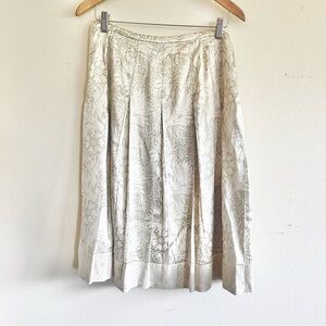Elie Tahari Silk cream light pale green floral skirt